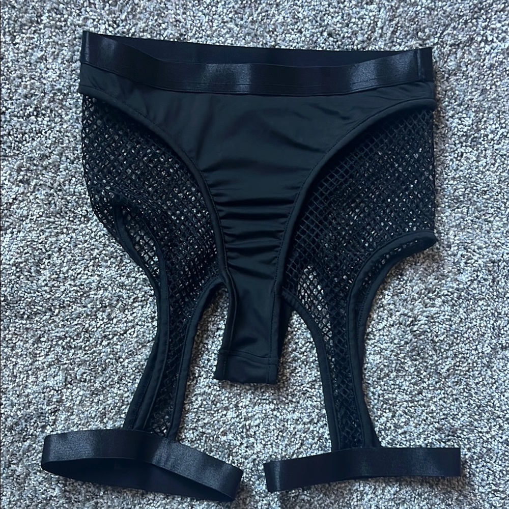 Black Fishnet Garter Short
